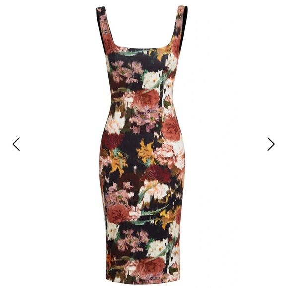 Floral Bodycon Midi Dress - Picture 4 of 8